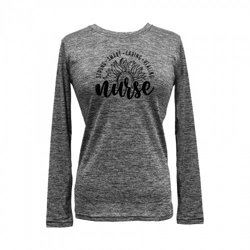 Long sleeve sunflower nurse tee